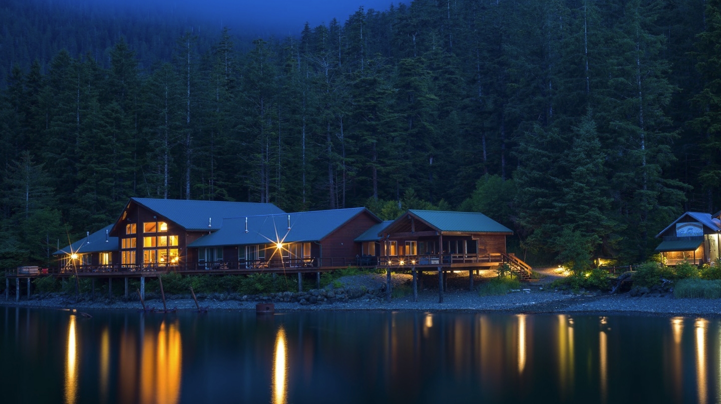 The lodge at night