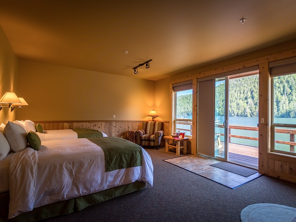Room at the lodge with large windows