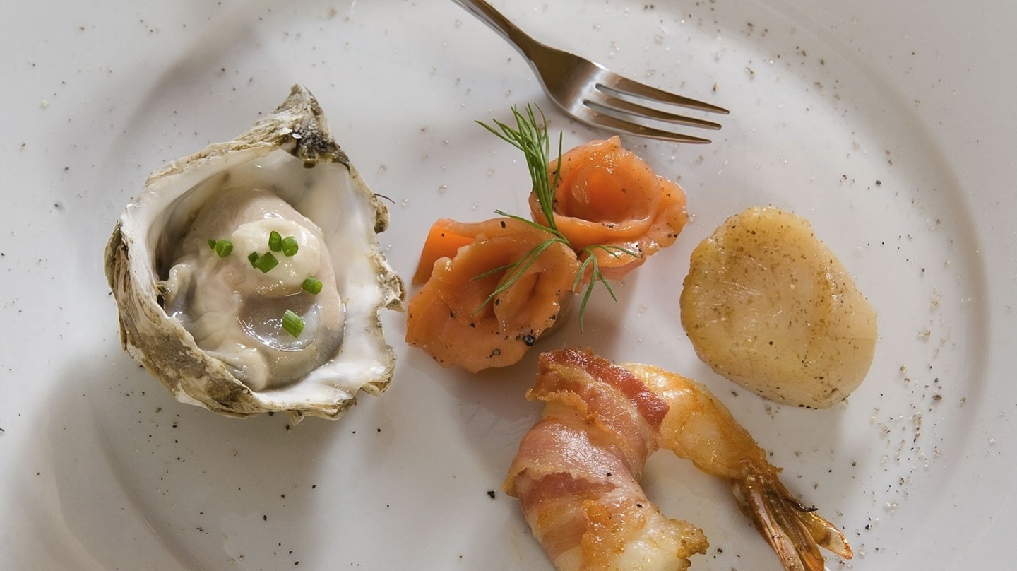 Chef prepared seafood dinner