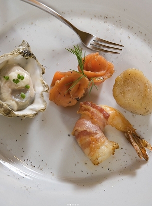 Exquisite plating of seafood